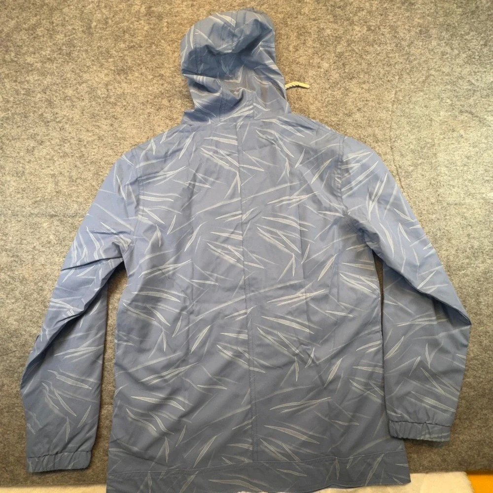 Weatherproof Vintage Womens Small Blue Leaf‎ Print Hooded Windbreaker Jacket NEW